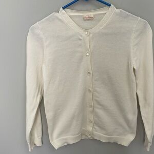 Crew Cuts Girls LS Ivory Cardigan, size 14